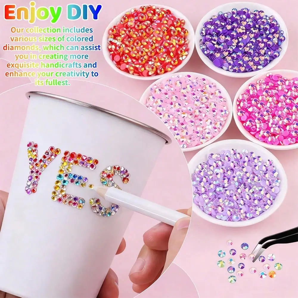 40 Colors Resin Jelly Rhinestones | Flat Back Gems 3mm/4mm/5mm | DIY Craft & Diamond Art Supplies