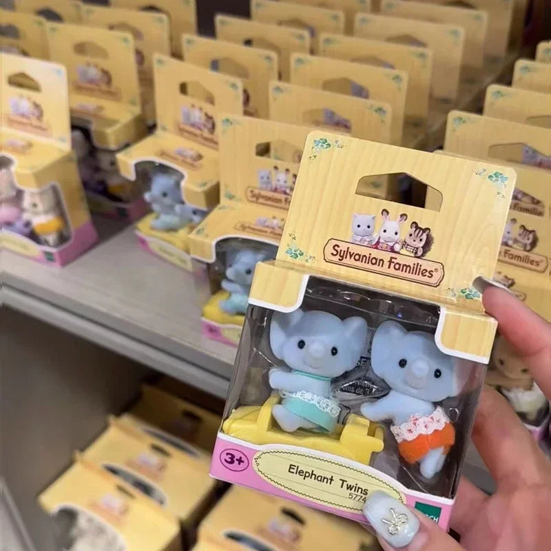 Sylvanian Families Anime Girl Figures Calico critters Furniture Chihuahua Figures Houes Accesorios Furniture   elephant twins