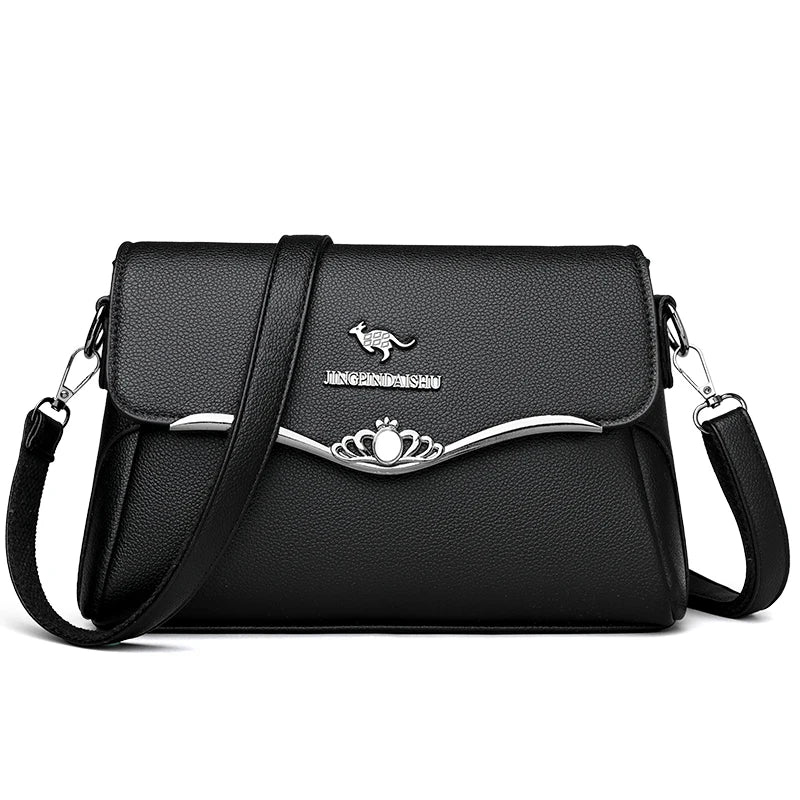 Women's PU Leather Casual Tote Crossbody Bag