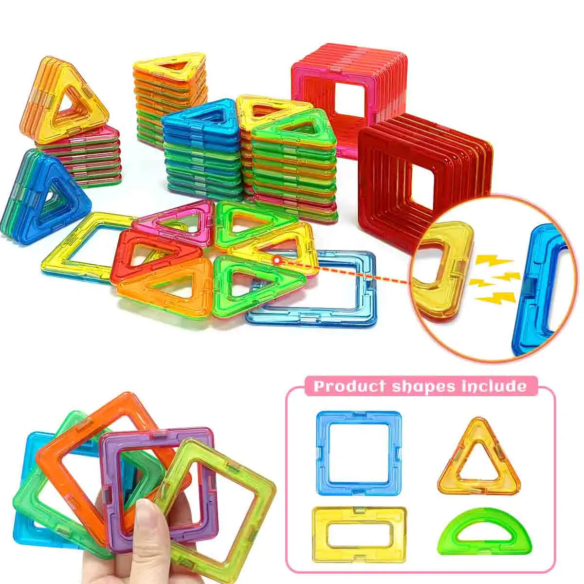 Magnetic Building Blocks DIY Magnets Toys medium size STEM Toys Construction Toys Learning Educational Magnet Toys