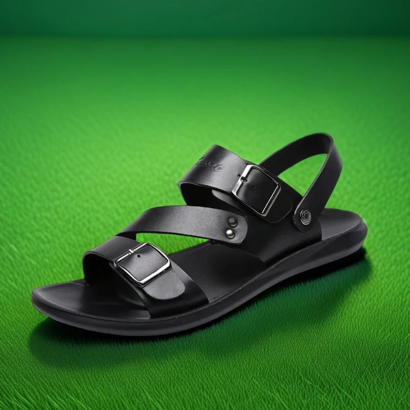 2026 Brand Men Shoes Slip-On Split Leather Soft Men Beach Summer Men Sandals Slippers Flats Flip Flop