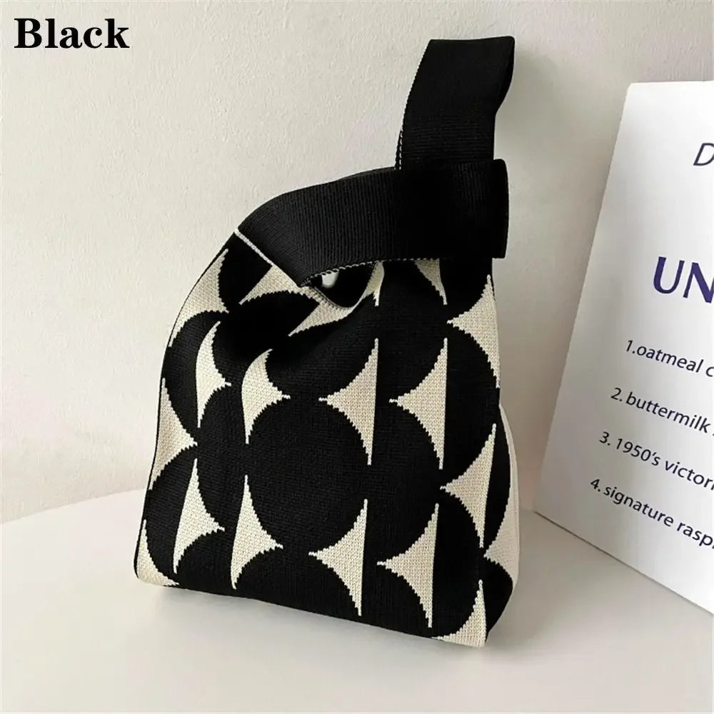 Women's Handmade Knit Wrist Tote Bag