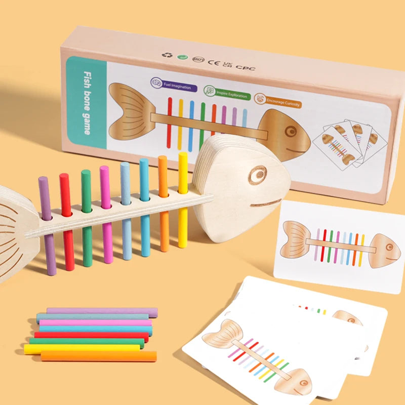 Montessori Color Matching Wooden Balance Toy | Fine Motor Puzzle Game for Kids