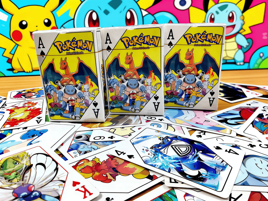 Pokemon Poker playing cards board games child kids toys Children toy deck card game set Cute Cartoon Pikachu Charizard Poke Ball