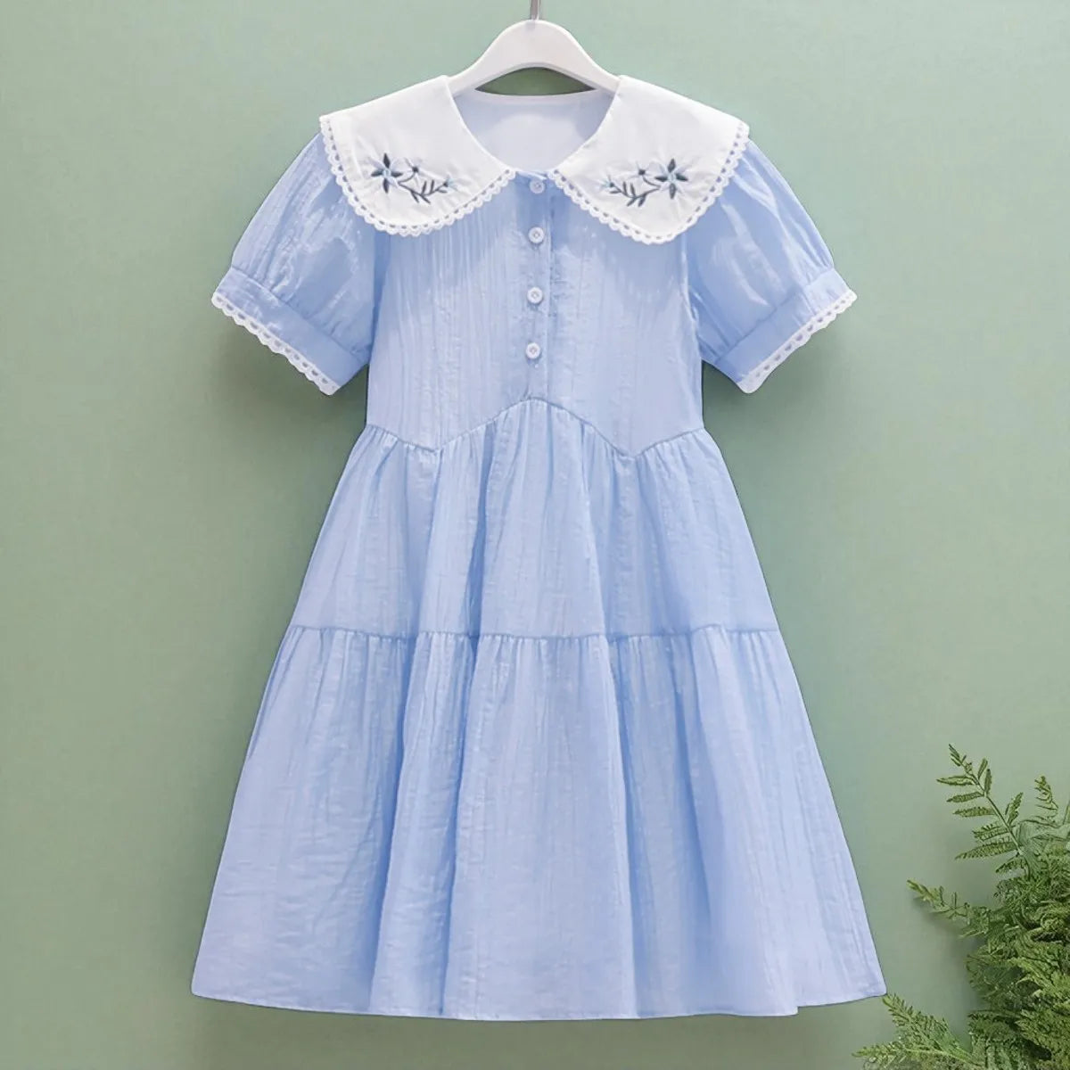Girls Print A-Line Summer Dress – Short Sleeve School Casual Dress