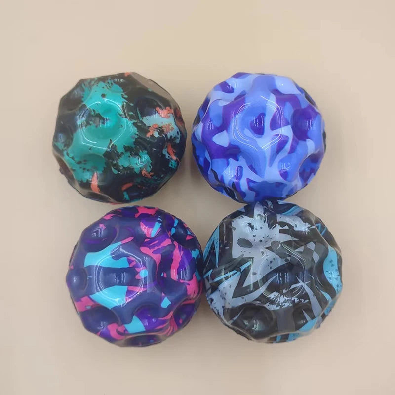 Galaxy Moon Shape Porous Bouncy Ball | Popping Sensory Fidget Toy | Stress Relief | Kids & Adults