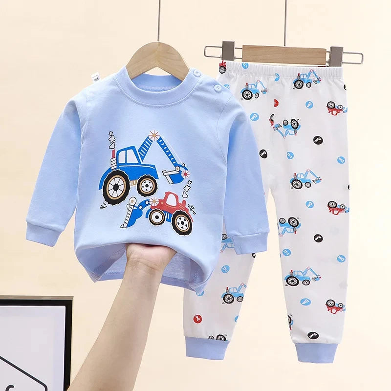 Baby & Toddler Unisex Pure Cotton Cartoon Pajama Set