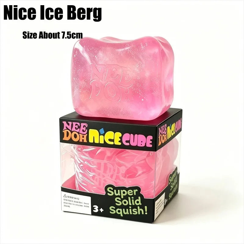 Needoh Nice Berg Giant Sensory 7.5cm Cube Mini 4 Pack Baby Teenie Cube Sensory Slow Rebound Stress Reliever Anti-Anxiety Toy