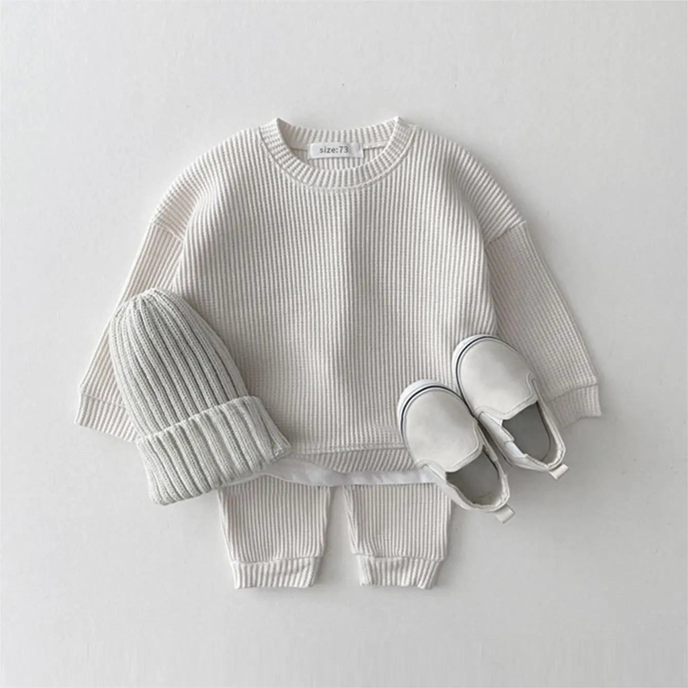 Baby & Toddler Unisex Waffle Cotton Tracksuit Set