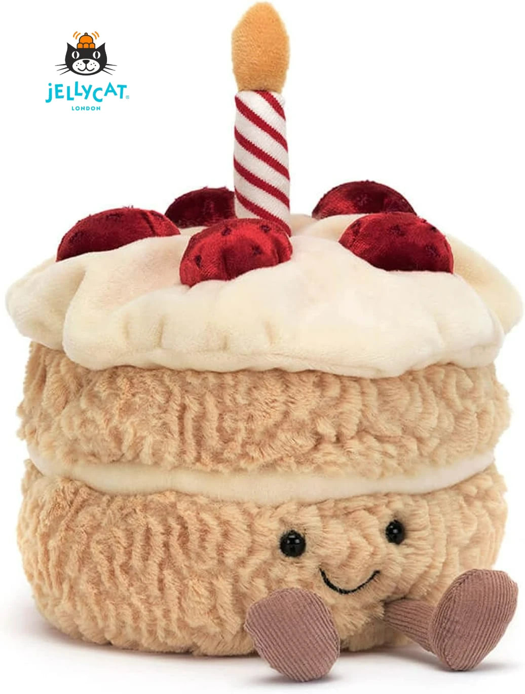JC Shy Bonnie Rabbit Plush Doll | 31cm Soft Toy Holding Birthday Cake — Kids Holiday Gift