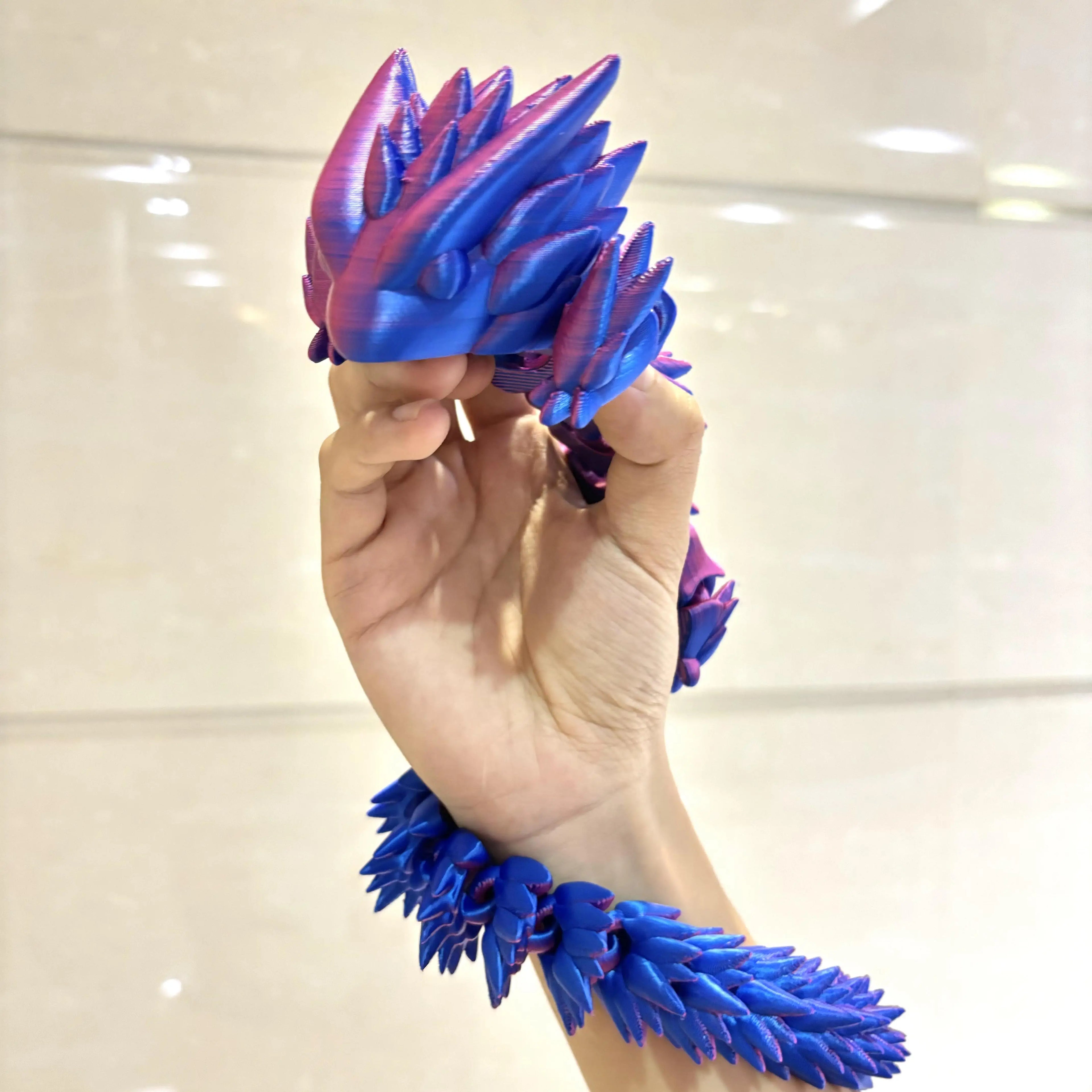 3D Printed Articulated Dragon Toy - Rotatable Desktop Decor
