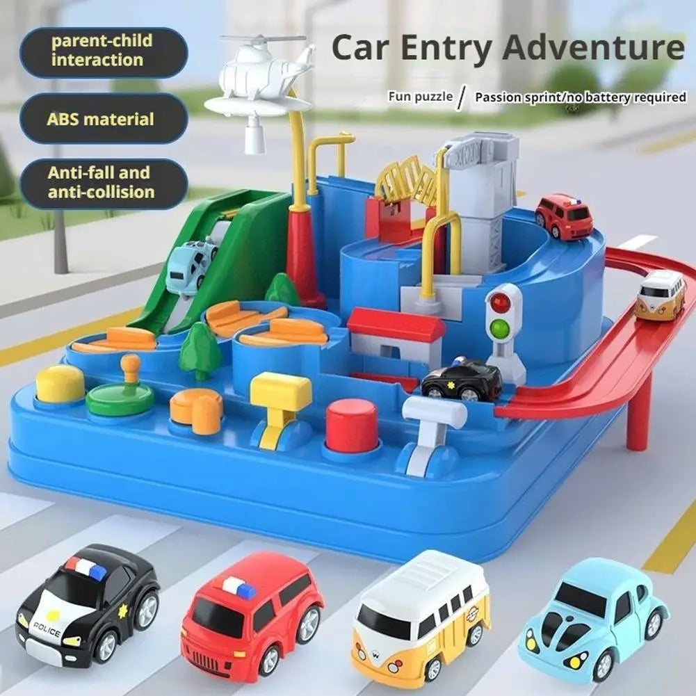 Electric Track Parking Building Car Toy Racing Rail Car Train Track Toy for Children Gifts Adventure Toys Brain Table Game