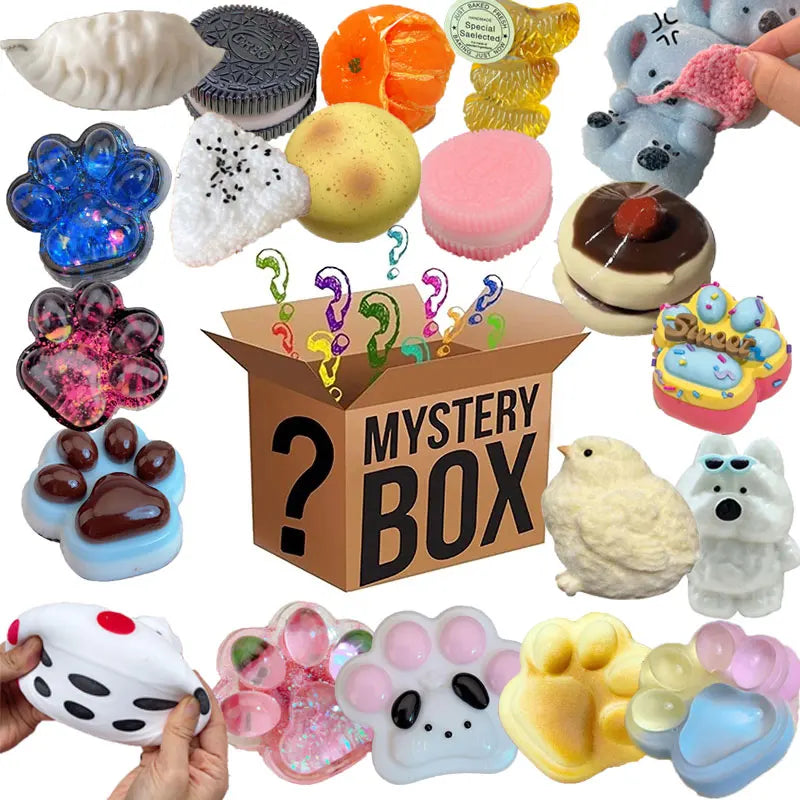 Mystery Kawaii Mochi Squishy Toy | Cat's Paw, Simulated Food & More | Stress Reliever | Random Style