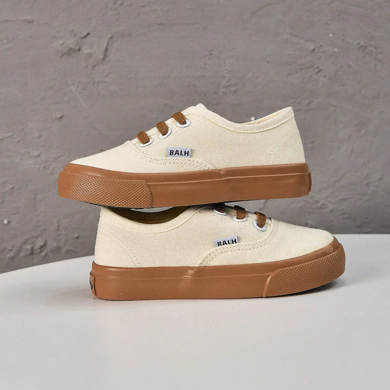 Kids' Unisex Canvas Lace-Up Casual Sneakers