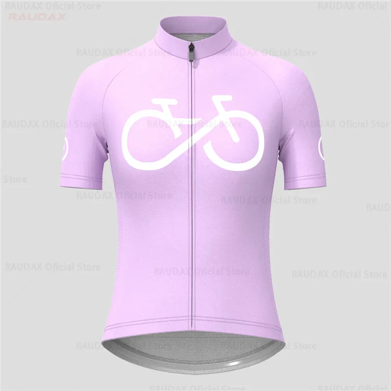 Women's Short Sleeve Cycling Jersey – Full Zip MTB Road Bike Shirt in 17 Colors, Sizes XS–4XL