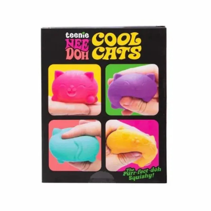 Hot NeeDoh Teenie Cool Cats 3 Pack Adorable Mini Cat Fidget Toys Soft Squishy Stress Relief Sensory Squeeze Toys