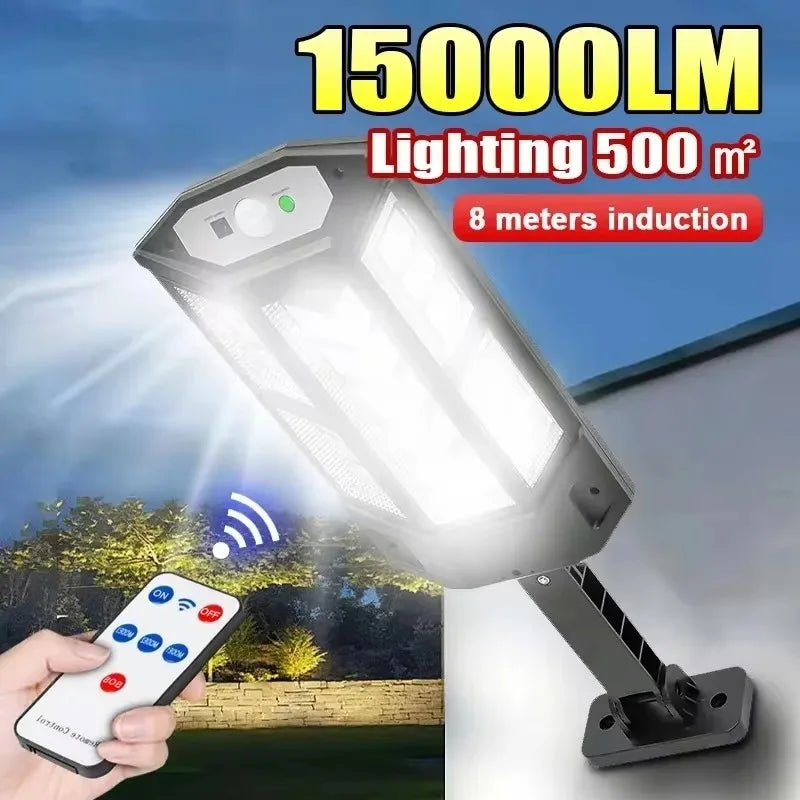 15000LM Solar Motion Sensor Wall Light | IP65 Waterproof Outdoor LED Lamp