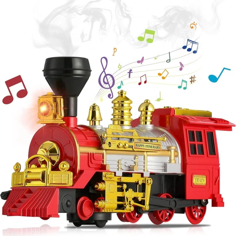 Train Toy for Toddlers Electric Steam Locomotive with Smoke, Light & Sound, Toddler Toy Trucks Ideal Gift for Kids