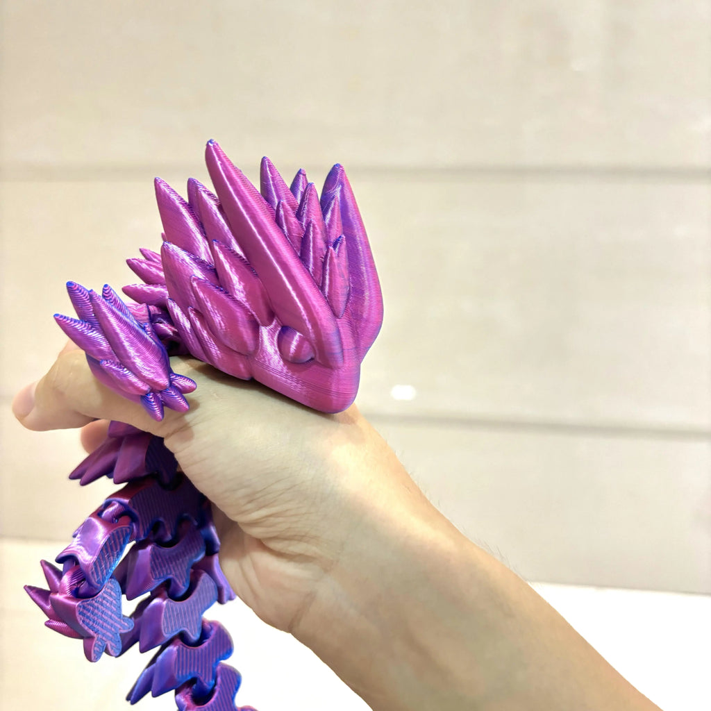3D Printed Articulated Dragon Toy - Rotatable Desktop Decor
