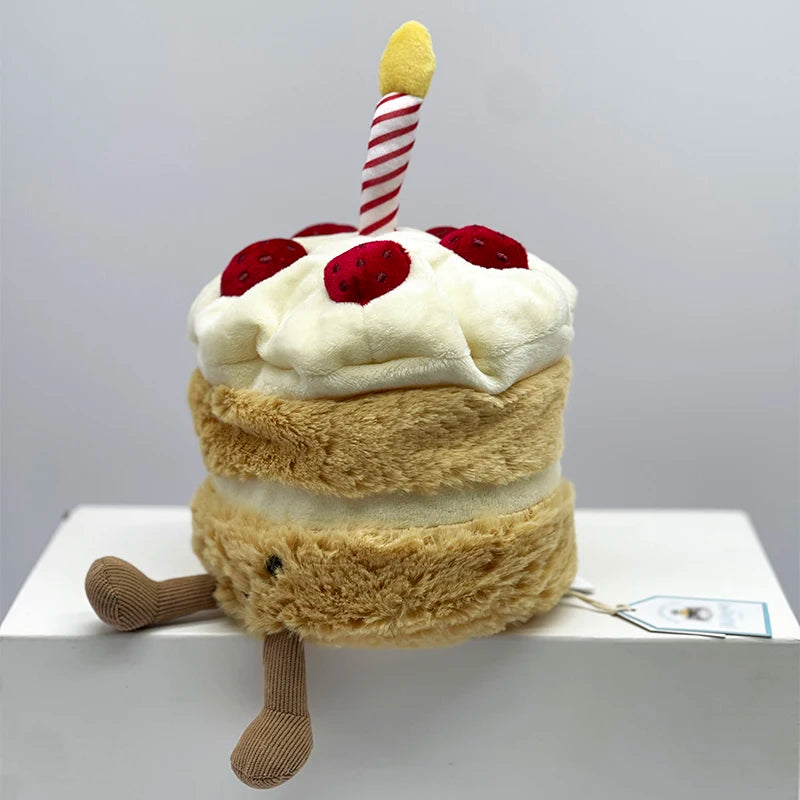 Plush Birthday Cake Soft Toy | Comforting Stuffed Cake Doll — Birthday Present