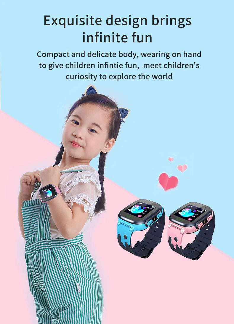 Kids Smart Watch 2026 Men Women 1.44 Inch HD Screen SOS GPS LED Flashlight Two-Waycalling Mathematical Calculation Smartwatch