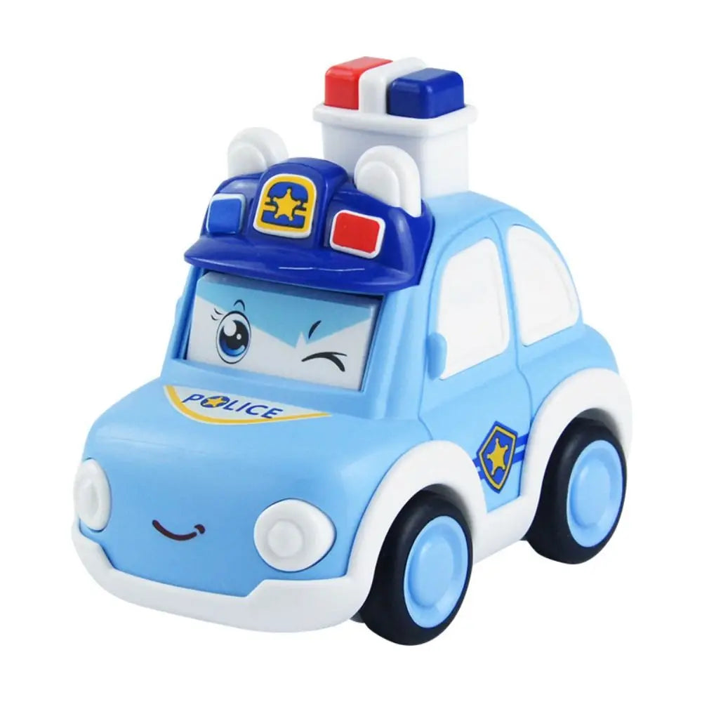 Interactive Police Car Press and Go Car Toy Vehicle Pull Back Push and Go Cars Fire Truck Mini Vehicles Wind-up Cars Toys Gift