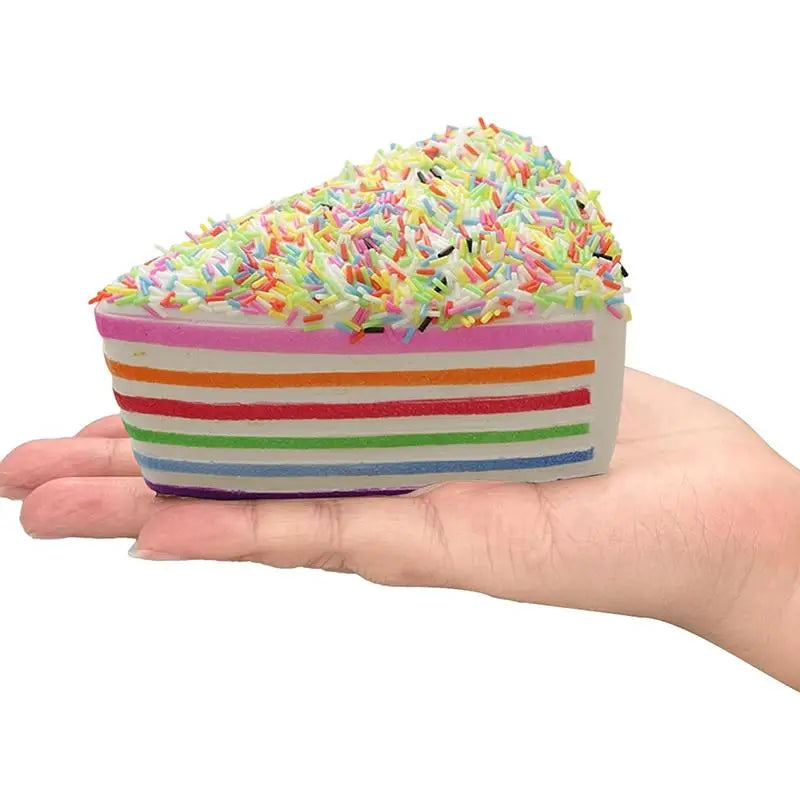 1PCS Rainbow Cake Squeeze Toys Slow-rebound Sensory Fidget Toys Stress & Anxiety Relief For Adults And Kids Birthday Gift