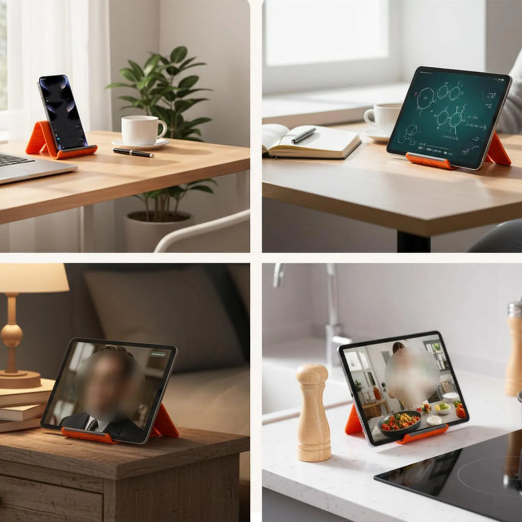 Portable Foldable Silicone Phone Holder, Bendable Freely into Any Shape, Multi-Angle Adjustable Stand for Mobile Phone Devices