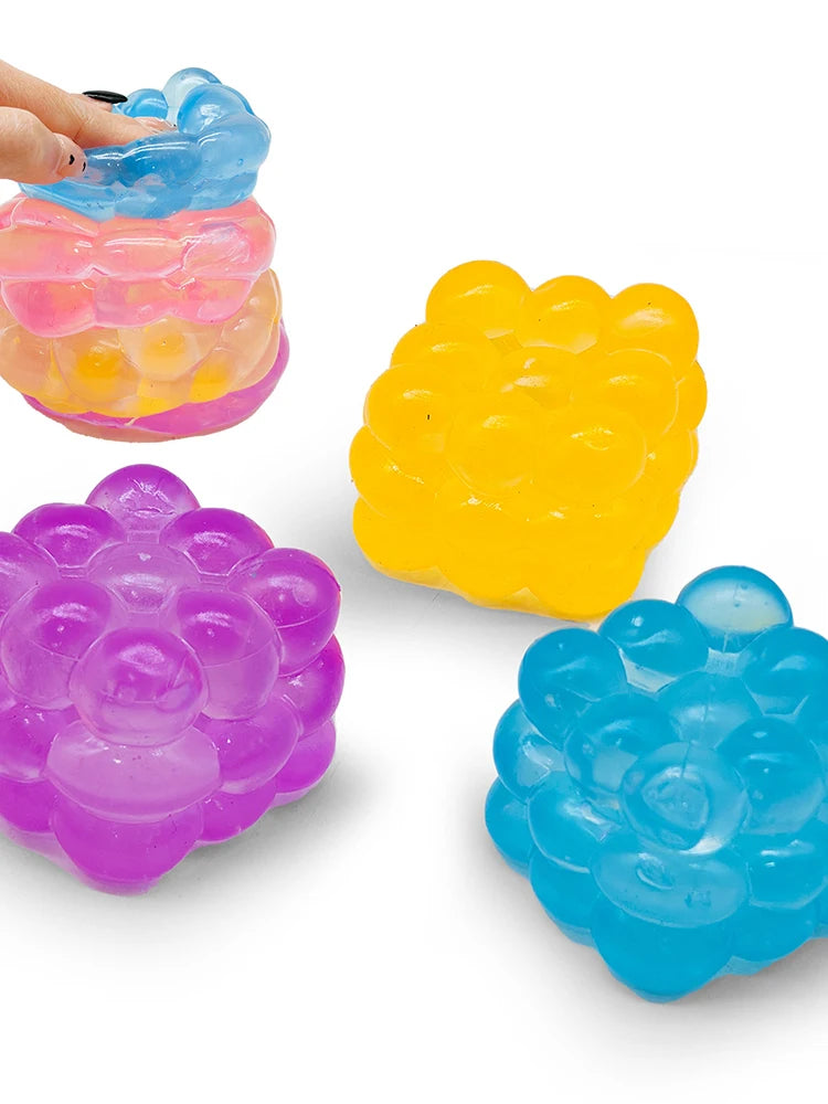1-4pcs New three-dimensional candy kneading music adult kids Stress Relief Squeeze sensory Toys Decompression Simulation Cube