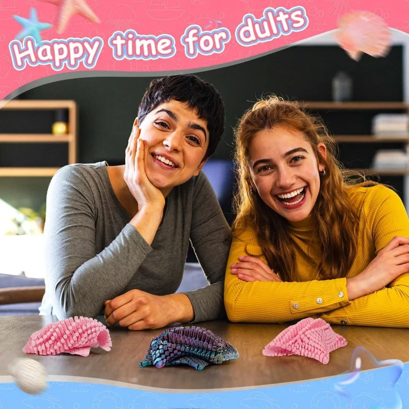 Cute 3D Printed Squishy Articulating Starfish - Stress Relief Fidget Starfish Toy, Unique Desk Decor & Flexible Gift Idea