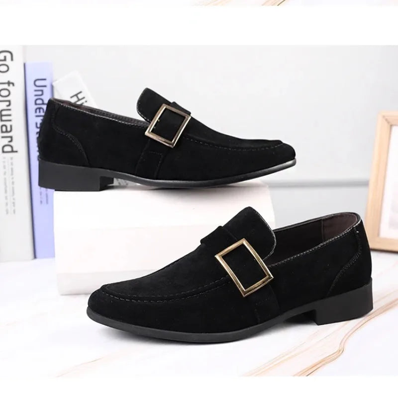 2026 Men's Dress Shoes Britain Casual Shoes High End Designer Suede Loafers for Man Luxury Banquet Wedding Shoes Zapatos Hombre