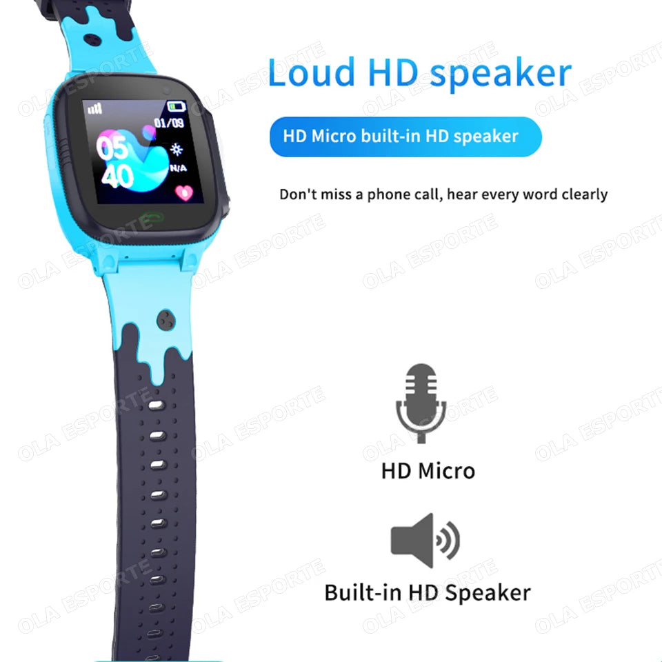 Kids Smart Watch 2026 Men Women 1.44 Inch HD Screen SOS GPS LED Flashlight Two-Waycalling Mathematical Calculation Smartwatch