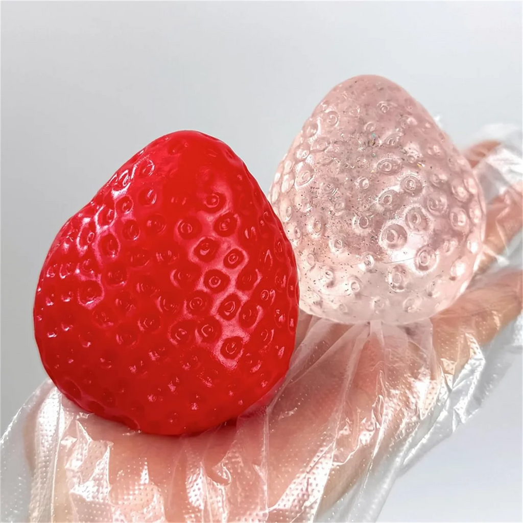 Taba Squishies Strawberry Fruit Squeeze Toys Kawaii Sticky Stress Fidget Toy Gift Perfect Desk Accessory for Kids Adults