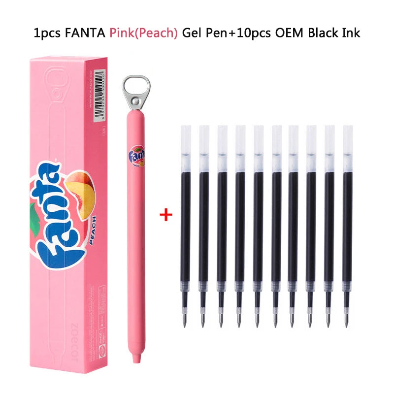 KACO x Fanta Pull-Tab Gel Pens,Creative Ins Signature Pen,0.5mm Quick Drying&Comfortable Grip Fun&Stess Relief Kawaii Stationery