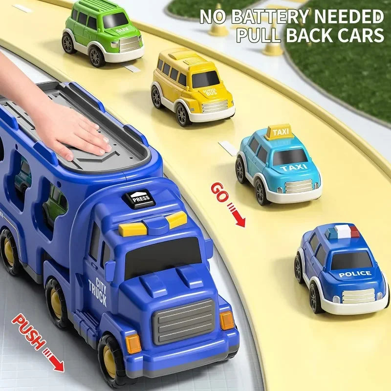 Wind-up Cars Toy engineering trucks heavy trucks police car fire trucks music light model set puzzle toys Boys Kids Gifts
