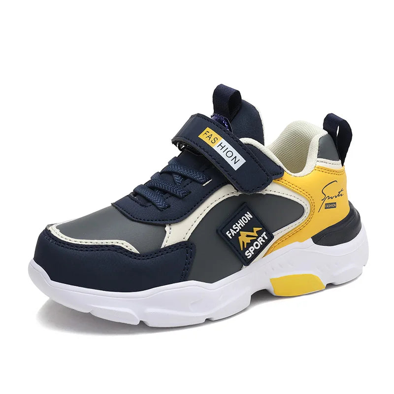 Boys' PU Leather Breathable Sport Sneakers