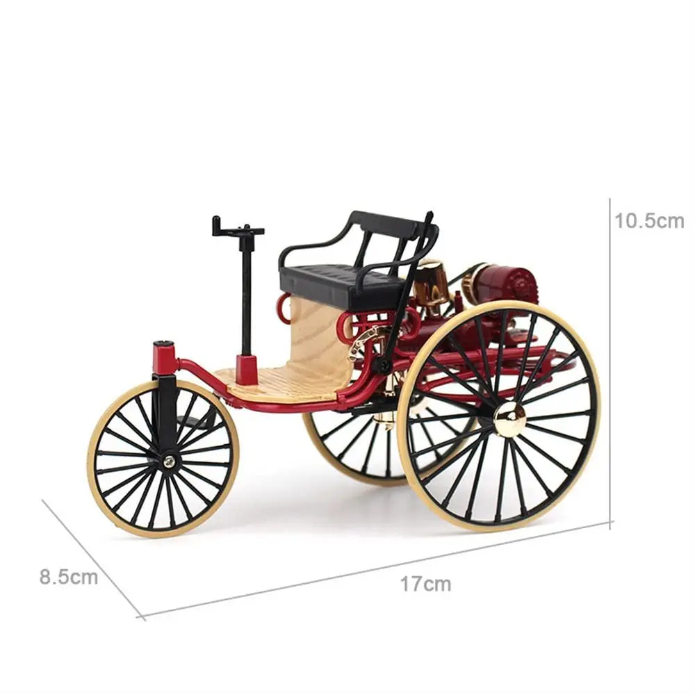 Kids Toy Vintage Classic Tricycle Model Metal Diecast Three Wheeled Simulation Tricycle Toy 1:12 Alloy Model Collectibles Gift