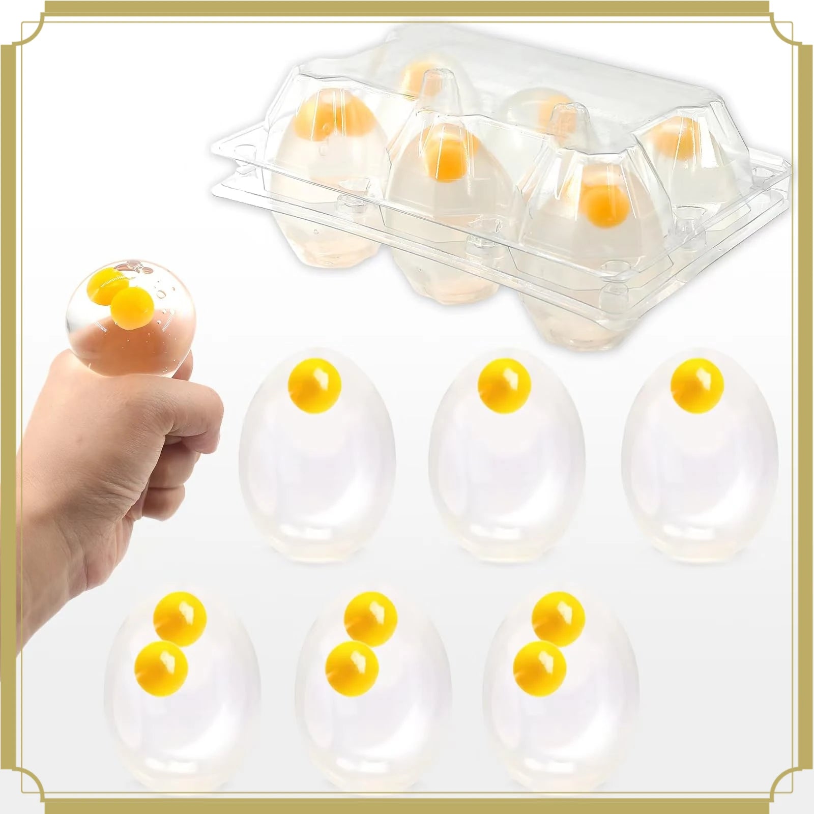 Viral Egg Splat Squeeze Toy: Clear Liquid Filled Water Ball, ASMR Smash Relief Fidget, Slow Rebound Desk Toy, Anxiety Reducer
