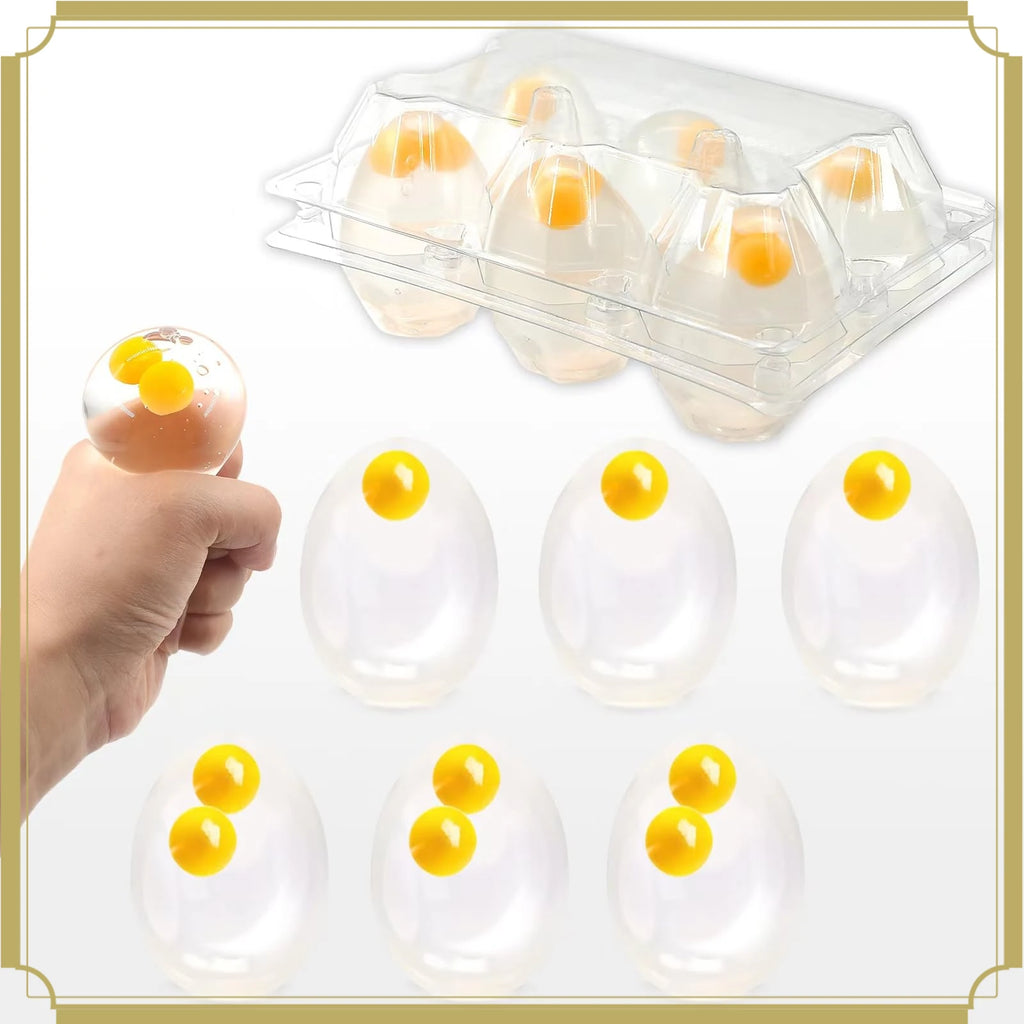 Viral Egg Splat Squeeze Toy: Clear Liquid Filled Water Ball, ASMR Smash Relief Fidget, Slow Rebound Desk Toy, Anxiety Reducer