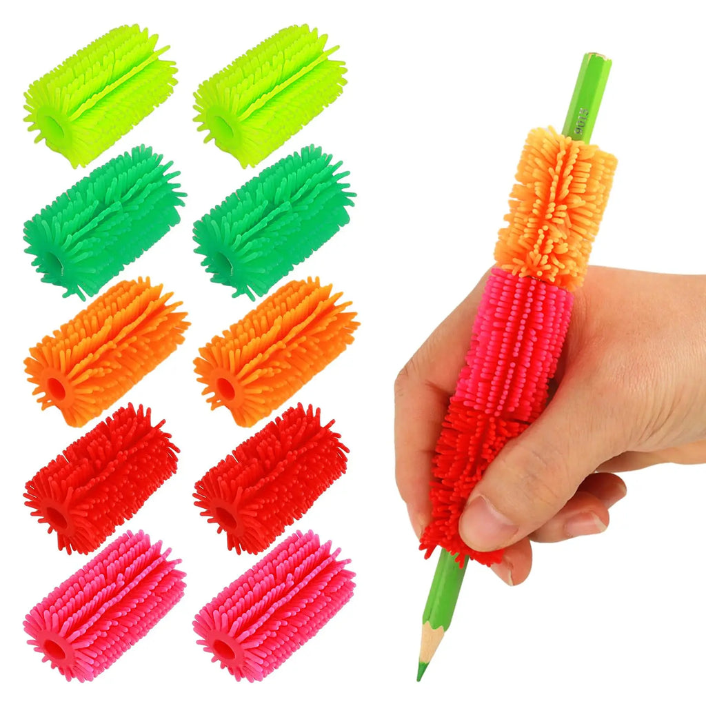 Stress Relief Pen Set Toy Silicone Silk Plush Pen Set Releases Pressure, Squeezes Creatively, Novel Stress Relief Toy Children's