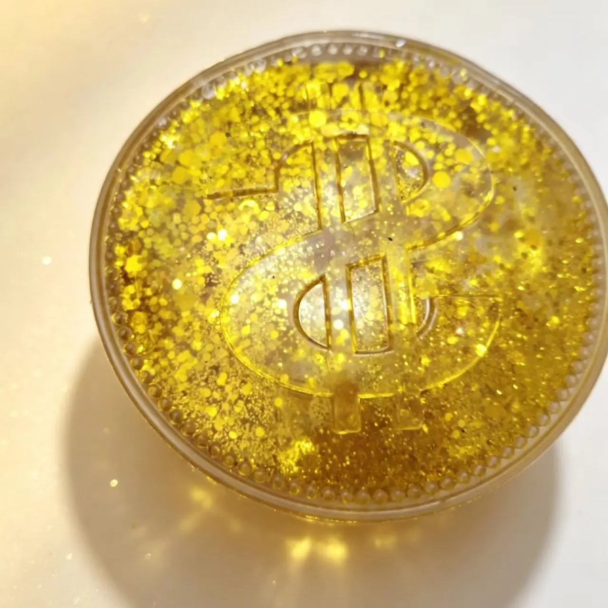 Gold Glitter Coin Squishy Toy