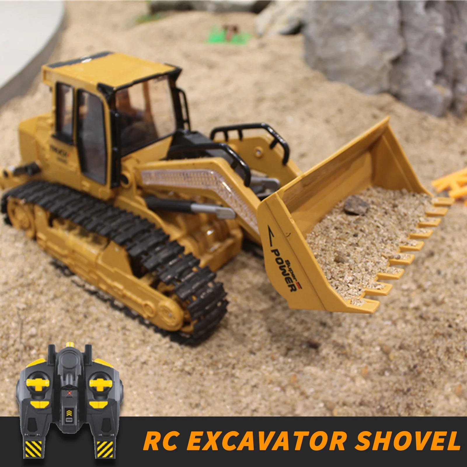 1: 12 remote-controlled excavator shovel remote-controlled construction bulldozer truck engineering vehicle series toy lights
