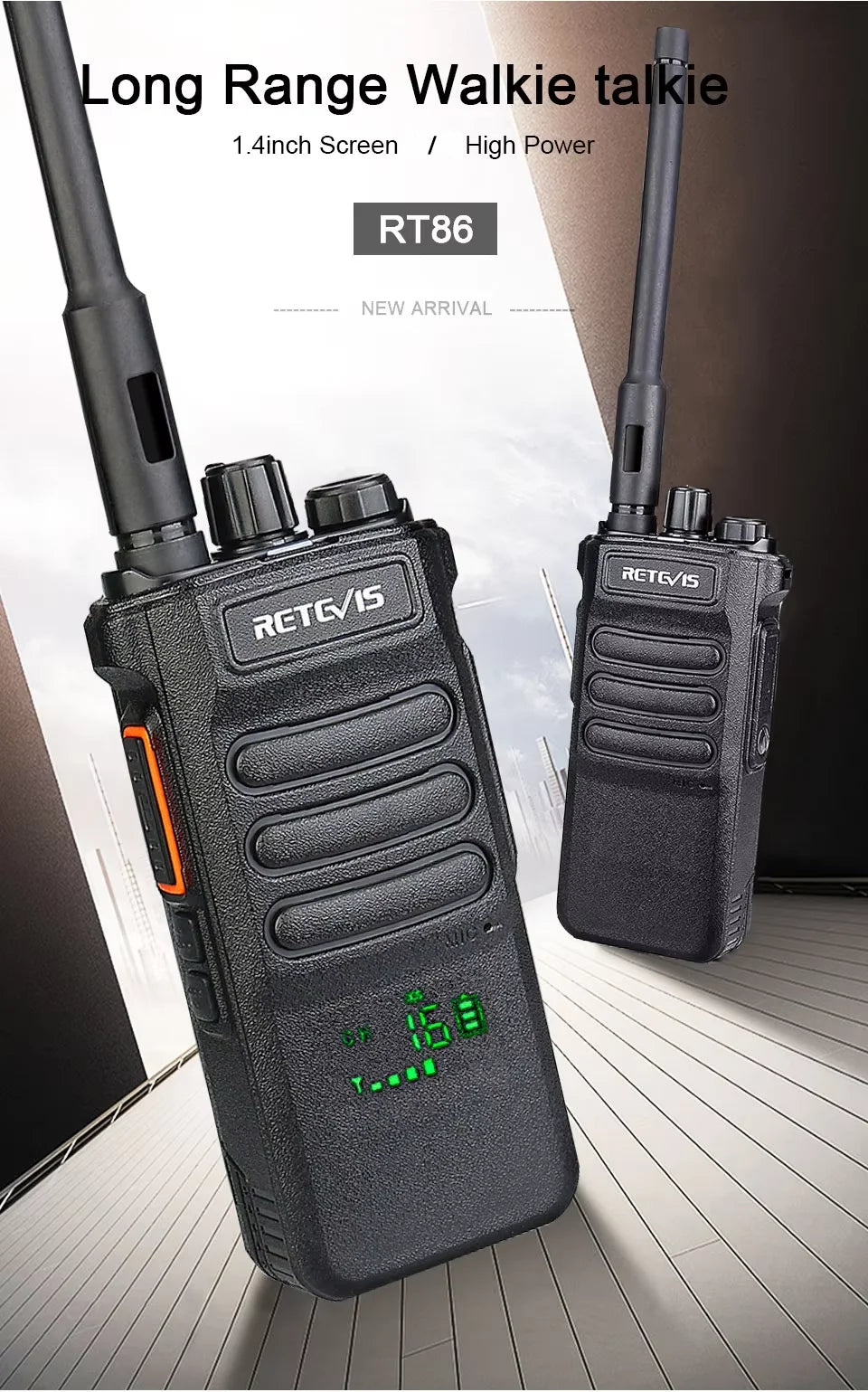 Retevis RT86 Walkie Talkie Professional Two Way Radio Long Range Walkie Talkie Communication radio for Outdoor Business