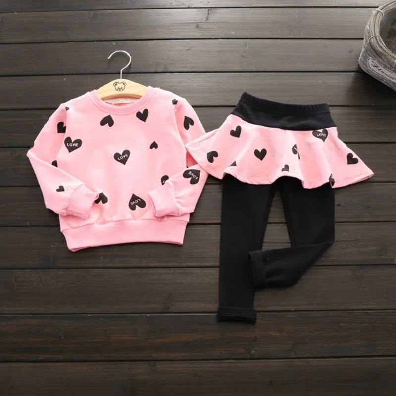 Toddler Girls 3-Piece Sport Suit Set — T-Shirt, Skirt & Leggings
