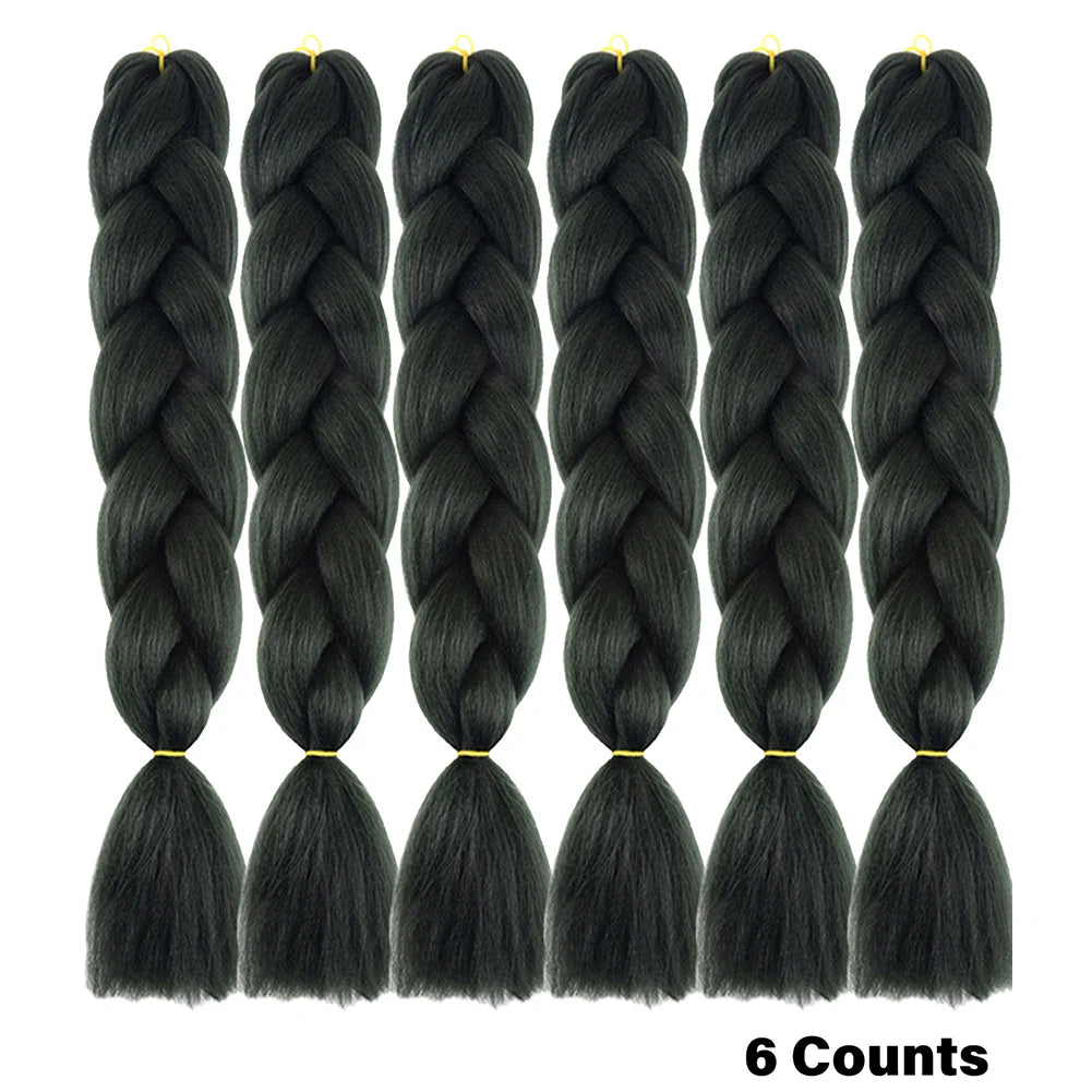 Crochet Braids 6Pcs Braiding Hair Ombre Synthetic Colorful Braiding Hair Extensions for Women Girl Daily Wear High Temperature