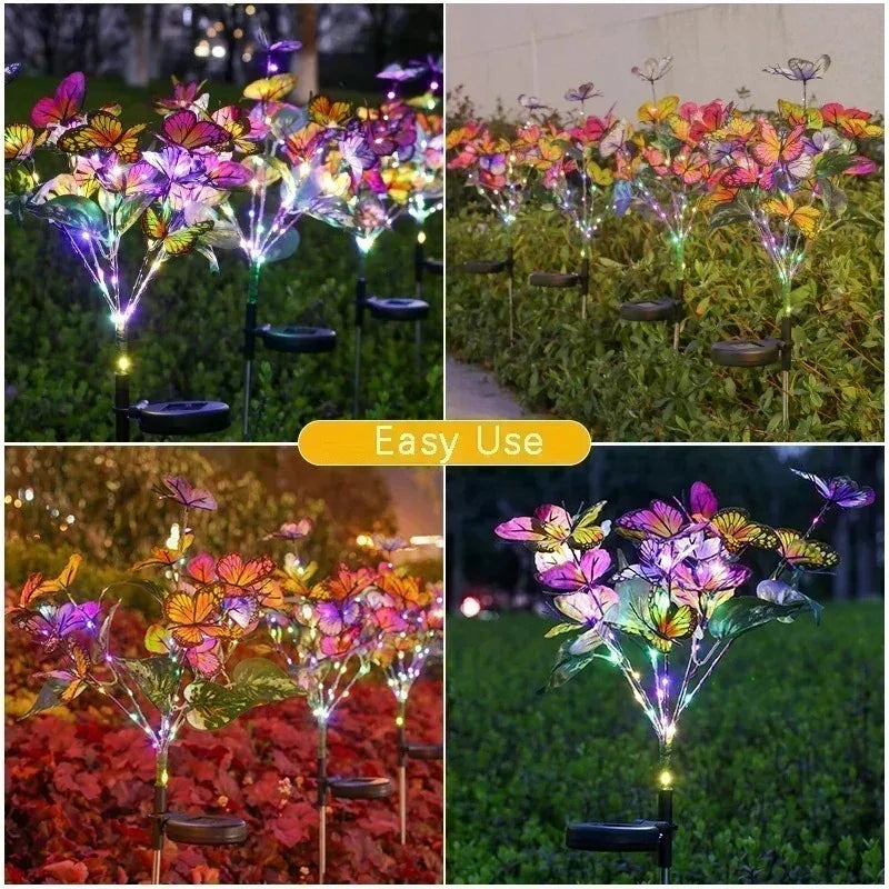 Solar Butterfly & Sunflower Lawn Lamp | Outdoor Garden Solar Light