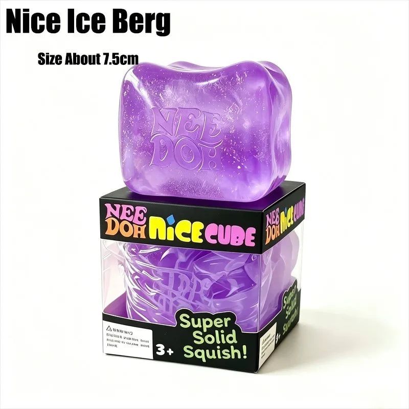 Needoh Nice Berg Giant Sensory 7.5cm Cube Mini 4 Pack Baby Teenie Cube Sensory Slow Rebound Stress Reliever Anti-Anxiety Toy