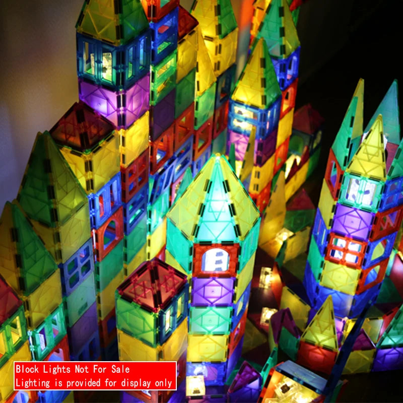 52pcs Luxury Magnetic Tiles Toy Set, 3D Rhombus Magnetic Tiles Building Blocks, Construction Toy