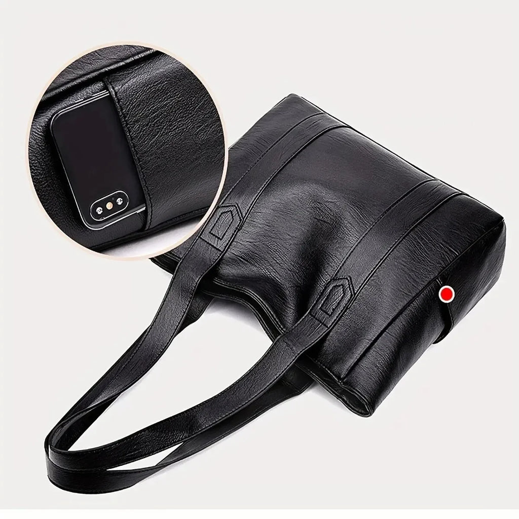 Women's Vintage Large Capacity PU Tote Shoulder Bag