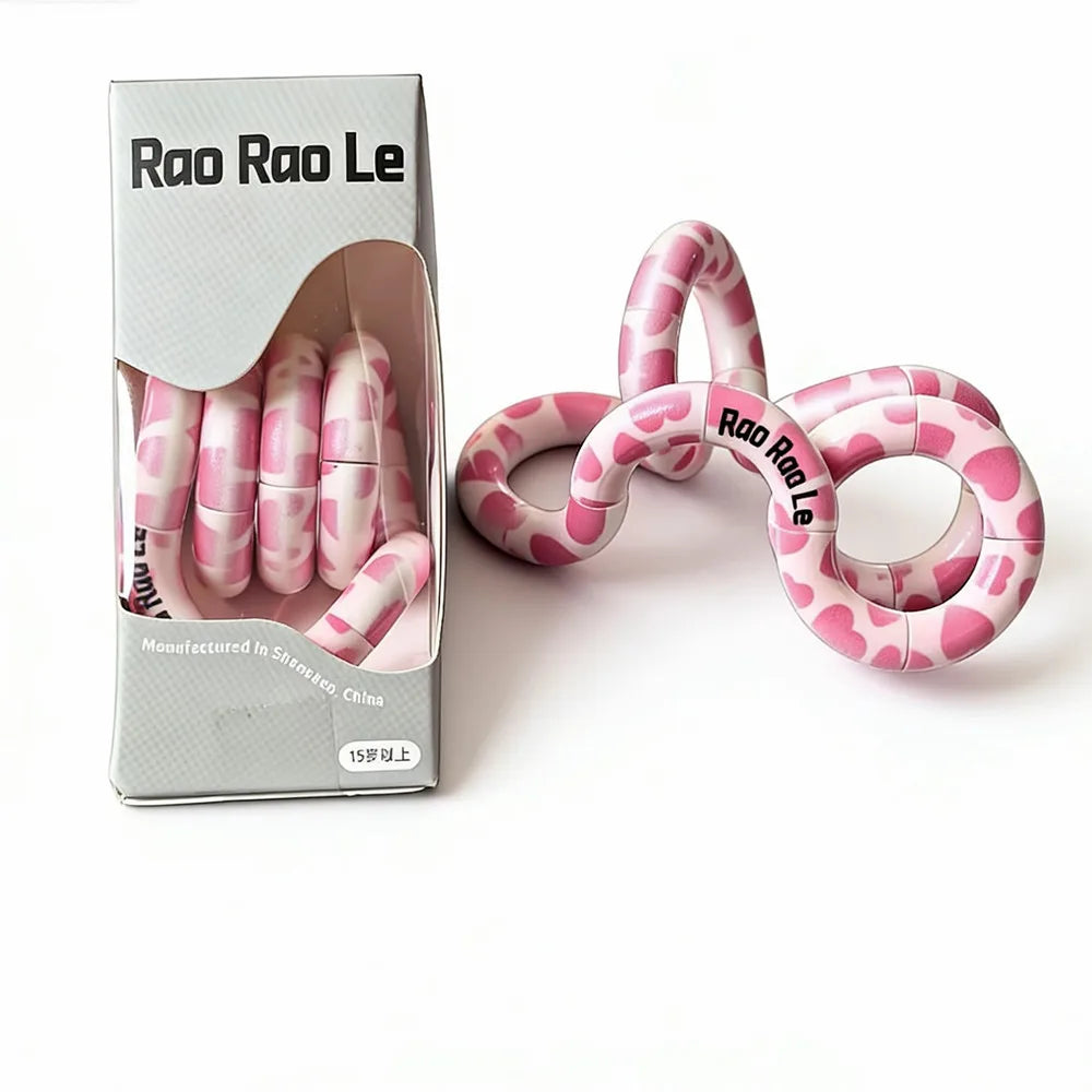 New 2026 Love Heart Tangle Fidget Toy BPA Free Squeeze Finger Rotating Focus Stress Relief Sensory Toy for ADHD Valentine Gift
